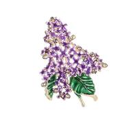 Broche floral de aleación resistente con diseño de fijación segura para pieles sensibles con delicado color lila