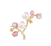 Broche floral de estilo chino vintage con diamantes de imitación de ciruelas y flores para ropa, adorno vintage, broche de flor de ciruela, talla única, como se describe