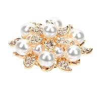 Broche Floral De Perlas Escote Women Orgullo Alfiler Joyas Anillos Guardián Patas Brazalete Estético Broche Para La Ropa Pin De Solapa De Ropa Broche De Sombrero Golden Rhinestone Genérico