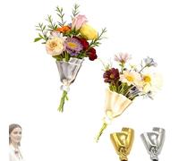 Broche for ramo de flores, broche artístico con florero, pin floral de solapa, kit de broches de boda DIY for ropa(Mix)