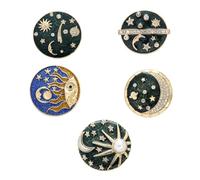 Broche Galaxia Estilo Moda 5 Piezas, de Aleación | Ropa y Cumpleaños, Accesorio Festivo Toque Navideño, Diseño Creativo de Serie Varios estilos