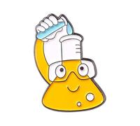 Broche geométrico de aleación unisex - Elegante diseño de tubo de ensayo de separación molecular, One Size, Acrílico