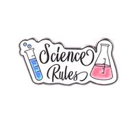 Broche geométrico de aleación unisex - Elegante diseño de tubo de ensayo de separación molecular, One Size, Acrílico