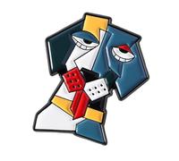 Broche geométrico de animales con diseños florales, joyería de arte abstracto para decoración de ropa elegante, broche floral abstracto de animales, talla única, como se describe