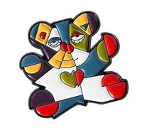 Broche geométrico de animales con diseños florales, joyería de arte abstracto para decoración de ropa elegante, broche único de aleación, talla única, como se describe