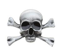 Broche gótico con diseño de calavera y dagas para solapa, cabeza de esqueleto, medallas, punk, ropa, joyería, Halloween