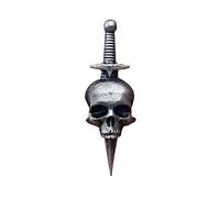 Broche gótico con diseño de calavera y dagas para solapa, cabeza de esqueleto, medallas, punk, ropa, joyería, Halloween