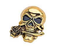 Broche gótico de calavera con rosa para hombre, pin de solapa de aleación con cierre seguro, agradable para trajes, chaquetas y entusiastas del rock, broche gótico único de calavera de rosa para