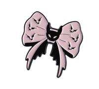 Broche gótico de esqueleto de murciélago de Halloween con lazo oscuro y lazo para solapa, joyería para fiestas de miedo, gótico, Halloween, goteo, aceite, broche, talla única, como se describe
