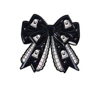 Broche gótico de esqueleto de murciélago de Halloween con lazo oscuro y lazo para solapa, joyería para fiestas aterradoras, esqueleto de murciélago, fantasmas, One Size, como se describe