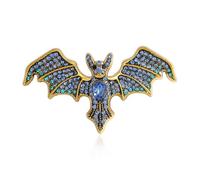 Broche gótico de murciélago vintage de cristal de vampiro, estilo punk, collar de murciélago, joyería gótica misteriosa, accesorios de disfraz de fiesta de Halloween, Metal, No es una piedra preciosa