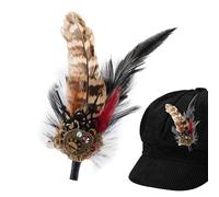 Broche gótico | Pin de plumas para sombrero | Broches pequeños para sombrero | Horquillas decorativas para el pelo | Broche de pluma gótica | Broche de plumas | Broche de joyería de ropa | Broche