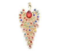 Broche grande de pavo real para mujer, 3 colores, pájaros, animales, bodas, fiestas, oficina, Piedra Vidrio Piedra Esmaltado cristal, No es una piedra preciosa