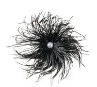 Broche grande de plumas multicolor 21 cm for mujer, broche perla lujo, accesorios joyería for fiestas Para Banquetes, Bodas, Fiestas(Color 09)