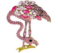 broche grande hermoso broches de flamingo para mujeres joyas de pájaros de animales de cristal 2coloras disponibles