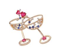 Broche hueco para copa de vino que simboliza y festividad a la moda