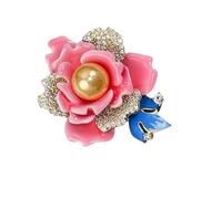 Broche intrincado de peonía china esmaltada con revestimiento de flor de Cloisonne, insignia de solapa, aleación de moda, accesorio floral, pin de solapa de flor de Cloisonne, talla única, como se