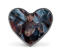 Broche japonés de mujer y maldad, insignia de corazón, botón, corbata, solapa, mochila, decoración para mujeres y hombres.