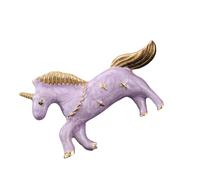 Broche japonés de un solo cuerno con insignia de caballo, delicada artesanía, regalo de moda, exquisito ramillete, encantador cuerno único, pin japonés coreano, talla única, como se describe