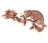 broche lagarto que se aprovecha de la rana broche lindo pin de animal vívido plateado rosa de oro material unisex joyería