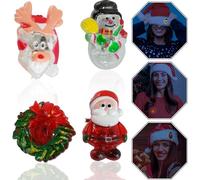 Broche LED intermitente de Navidad, corona de renos, muñeco de nieve, pines de solapa iluminados, broches brillantes, regalo de disfraces, accesorios de disfraces, vacaciones, joyería, decoración
