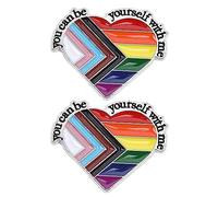 Broche LGBT Pride Pin de Solapa Insignia Gay Ropa Decoración para Mochilas Camisetas Chaquetas Suéteres Faldas Sombreros Accesorios, You Can Be Yourself with Me, Zinc, No es una piedra preciosa