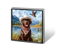 Broche lindo de perro Labrador cazando patos, insignia, pin de solapa, alfiler de corbata, sombrero, ropa, joyería, accesorios, regalos para bodas y fiestas.