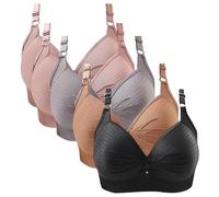 Broche Menina Ofertas Sujetador De Talla Grande con Correa De Hombro Ajustable Y Copa Moldeadora De Botón Trasero De Encaje Sexy para Mujer Sujetadores De Sujetador Sin Sujetador Talla 95A Ofertas