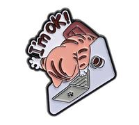 Broche minimalista con forma de felino, accesorio de joyería a prueba de óxido, listo para regalar a un amigo, divertido broche felino, One Size, como se describe