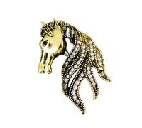 Broche minimalista con temática ecuestre de aleación pulida, versátil para fiestas y entornos de trabajo, diseño único de caballo, talla única, como se describe