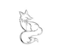 Broche minimalista de zorro, delicado pin recortado para suéteres y blazers, talla única