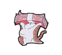 Broche minimalista en forma de gato, accesorio de joyería amigable para la oficina, a prueba de óxido, pin de lapa, regalo listo para novio, estilo péndulo, alfiler, talla única, como se describe