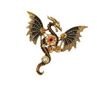 Broche moderno de dragón galvanizado, diseño unisex, joyería de metal ligero para uso diario, diseño de dragón hecho a mano, talla única, como se describe