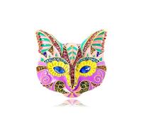 Broche Mujer Moderno Broche Con Máscara De Zorro Esmaltado Retro Ramillete Para Mujer Pin De Animal Accesorios De Ropa Color Morado