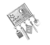 Broche multiusos con diseño de brújulas que puede servir como accesorio elegante o adorno de escritorio de estudio, ideal para estudiantes, broche de brújulas de aleación, talla única, como se