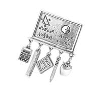 Broche multiusos con diseño de brújulas que puede servir como accesorio elegante o adorno de escritorio de estudio, ideal para estudiantes, elegante pin de aleación, One Size, Como se describe