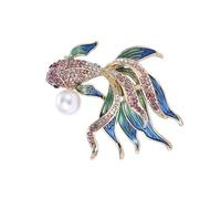 Broche multiusos divertido y sofisticado para pesca de oro, diseños elegantes, accesorio de moda portátil para artistas, trajes diarios, festivales, celebraciones, talla única, como se describe