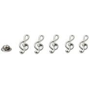 Broche musical clave de violín, broche de notas musicales, 5 unidades, Acero aleado
