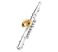 Broche Musical Decorativo en Forma de Flauta, Mini Pin Plateado para Bufandas, Ropa y Bolsos