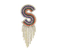 broche New Tassel Letter S Broches for Women Unisex Rhinestone Sparkling Party Casual Brooch Pins s