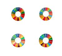 Broche «Objetivos de Desarrollo Sostenible» de BaronHong, Anstecknadel «ONU SDGs», Broche de arcoíris, Broche de esmalte para decoración, M, Poliéster