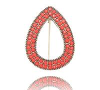 Broche ovalado con forma de gota de lágrima de vaquero del oeste turquesa para mujer, broches retro, broches clásicos de moda, accesorios de joyería de regalo, Metal, No es una piedra preciosa