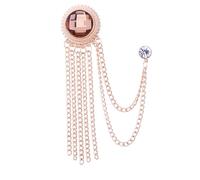 Broche para cadena de fotos Electroplating Ornamental Vintage Dress Up Colorfast Men Suit Borla Lapel Pin Joyería Regalo Broche de Perlas Pequeñas (G, Talla única), Zinc, Sin gemas
