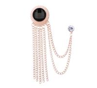 Broche para cadena de fotos Electroplating Ornamental Vintage Dress Up Colorfast Men Suit Borla Lapel Pin Joyería Regalo Broche de Perlas Pequeñas (B, Talla única), Zinc, Sin gemas