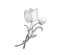 Broche para cárdigan para mujer, broches dorados para mujer, temperamento, elegante, con flores, diamantes de imitación, broche de diamantes de imitación, para fiesta, insignias de animales de cristal