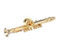 Broche para clarinete adorno musical de latón dorado con estuche incluido for regalo y colección