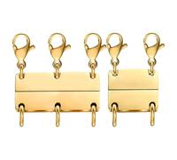 Broche Para Collares En Capas | Cierres Multiples Para Apilar Joyas | Conector Separador De 2 Piezas Para Mujer Cadenas Apilables Pulseras Collar