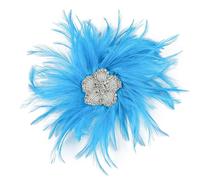 Broche para el pelo con diamantes de imitación brillantes y plumas para el pelo, para festivales, derby, eventos, reuniones, cócteles, fiestas, broche de diamantes de imitación
