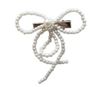 Broche para el pelo con perlas artificiales y lazo dulce para peinar el cabello, herramienta para cabello fino, tocado coreano
