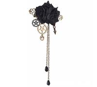 Broche para el pelo steampunk, broche gótico de flores para mujer, broche gótico para novia, tocado gótico, pasadores de flores para mujer